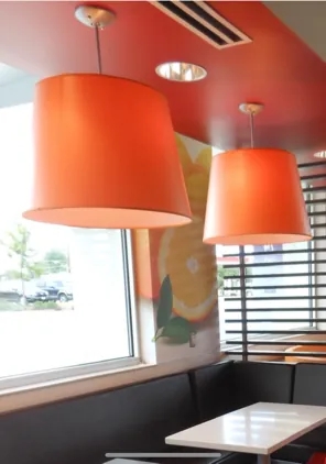 Custom pendant shades made for McDonald's restaurants