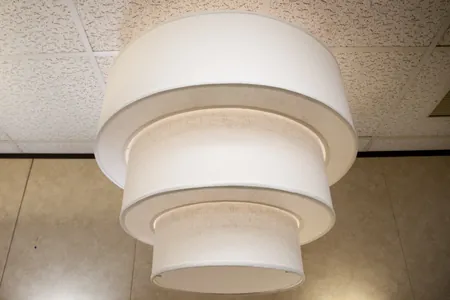 Three-tier pendant with donut diffusers