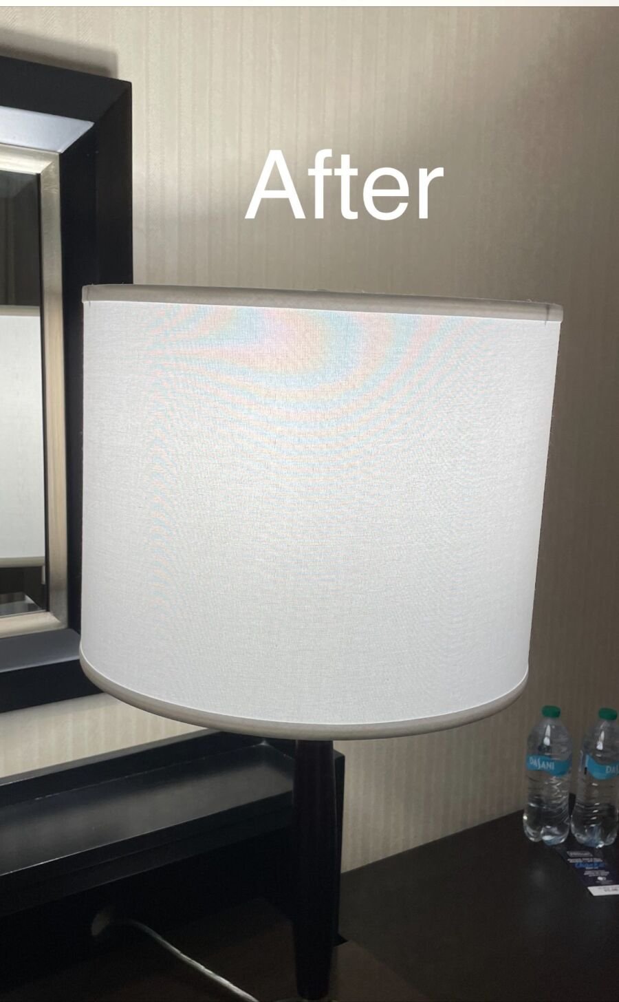 The same bedside lamp with a new drum lampshade